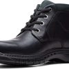 Clarks homens bota clarks un brawley up masculina de couro preto RJZRN1224 couro preto caído