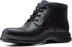 Clarks homens bota clarks un brawley up masculina de couro preto RJZRN1224 couro preto caído