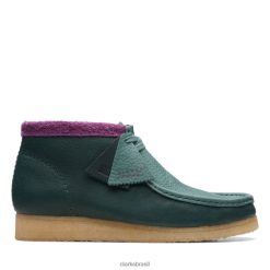 Clarks homens bota clarks wallabee combi verde RJZRN6632 combinação verde