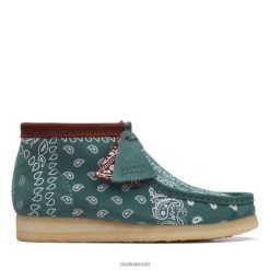 Clarks homens bota clarks wallabee verde paisley verde paisley RJZRN5698 paisley verde