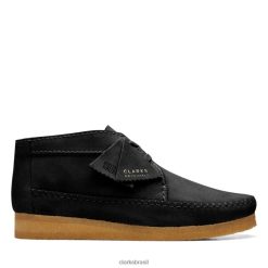 Clarks homens bota clarks weaver camurça preta RJZRN6640 Camurça preta