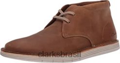 Clarks homens bota forge stride chukka masculina clarks couro tan RJZRN2151 couro bronzeado
