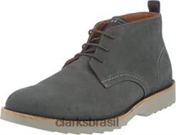 Clarks homens bota masculina clarks fallhill cano médio cinza nobuck RJZRN2146 nobuck cinza