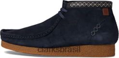 Clarks homens bota shacre masculina clarks camurça azul marinho RJZRN1823 camurça azul marinho