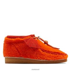 Clarks homens bota wallabee de lã laranja clarks de lã laranja RJZRN6644 lã laranja