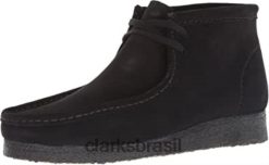 Clarks homens bota wallabee masculina clarks de camurça preta chukka RJZRN2520 Camurça preta