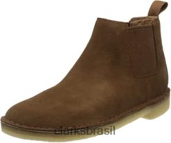 Clarks homens botas masculinas desert chelsea marrom cola camurça cola camurça clarks RJZRN1894 camurça cola marrom camurça cola
