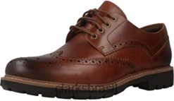 Clarks homens brogues batcombe wing masculino clarks brown RJZRN2655 marrom