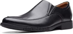 Clarks homens chinelos masculinos de couro preto gosworth step cano baixo clarks RJZRN1636 couro preto