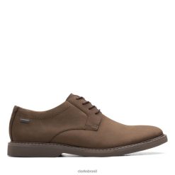 Clarks homens clarks atticus lt lo gore-tex nobuck marrom escuro nobuck marrom escuro RJZRN5482 nobuck marrom escuro