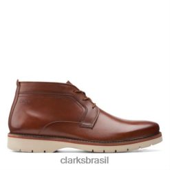Clarks homens clarks bayhill mid de couro marrom escuro RJZRN4368 couro castanho escuro