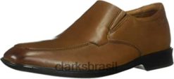 Clarks homens Clarks bensley step loafer masculino de couro marrom escuro RJZRN1050 couro castanho escuro