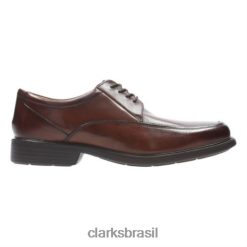 Clarks homens clarks boone de couro marrom RJZRN4515 couro bronzeado