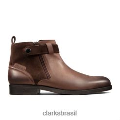 Clarks homens clarks brocton zip couro marrom RJZRN4362 Couro Marrom