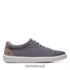 Clarks homens clarks cambro low cinza têxtil RJZRN4428 têxtil cinza