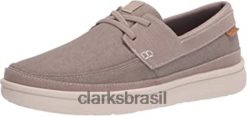 Clarks homens Clarks Cantal Step Loafer Masculino em Lona de Pedra RJZRN2482 tela de pedra