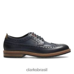 Clarks homens clarks couro azul pitney limite RJZRN4449 couro azul