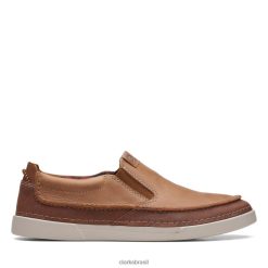 Clarks homens Clarks Couro Tan Gereld Step Tan Couro RJZRN6561 couro bronzeado