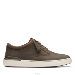Clarks homens Clarks Court Lite Derby Couro Oliva RJZRN3576 couro verde-oliva