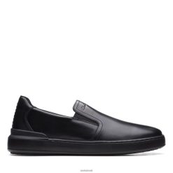 Clarks homens Clarks Court Lite Slip Preto Couro RJZRN3702 couro preto