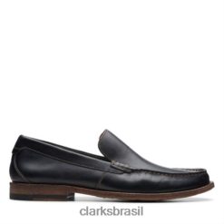 Clarks homens clarks de couro preto RJZRN4507 couro preto