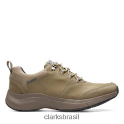 Clarks homens clarks gravata nobuck verde oliva onda 20 RJZRN4476 nobuk oliva