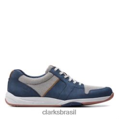 Clarks homens Clarks Langton Lace Navy Combi Nbk RJZRN4466 marinha combi nbk