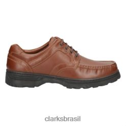 Clarks homens Clarks Line Shore 2 Couro Marrom RJZRN4520 couro bronzeado