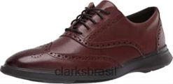Clarks homens clarks mahoga ny couro masculino un lipari ave sapatos RJZRN401 couro de mogno