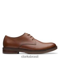 Clarks homens clarks paulson de couro marrom RJZRN4484 couro bronzeado