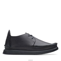 Clarks homens clarks sete de couro preto RJZRN3739 couro preto
