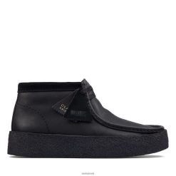 Clarks homens copo wallabee de couro preto bt clarks RJZRN3564 couro preto