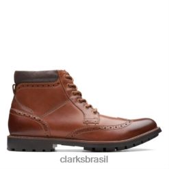 Clarks homens curington rise clarks couro tan RJZRN4551 couro bronzeado