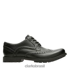 Clarks homens curington wing clark couro preto RJZRN4469 couro preto