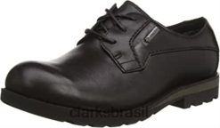 Clarks homens derbys preto clarks masculino padleylace gtx RJZRN1451 couro preto