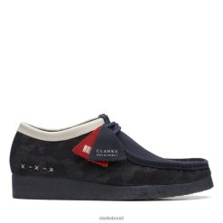 Clarks homens jeans azul sintético wallabee jeans azul sintético clarks RJZRN6612 jeans azul sintético