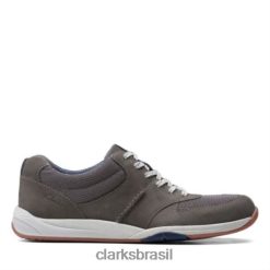 Clarks homens langton race cinza nobuck clarks RJZRN4438 nobuck cinza