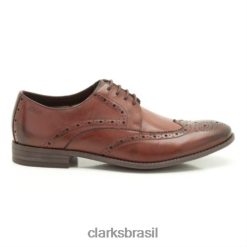 Clarks homens limite de gráfico de couro marrom clarks RJZRN4529 Couro Marrom