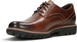 Clarks homens marrom escuro tan lea clarks batcombe hall derbys masculino RJZRN507 marrom escuro bronzeado lea