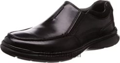 Clarks homens mocassim masculino clarks preto sem cotrel RJZRN2899 couro liso preto preto