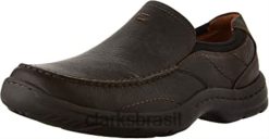 Clarks homens mocassim masculino niland energy slip-on clarks RJZRN772 queda marrom