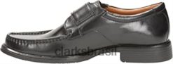 Clarks homens mocassins masculinos de velcro huckley roll couro preto clarks preto RJZRN2391 preto