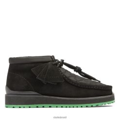 Clarks homens monwallabee preto/verde preto/verde clarks RJZRN6686 Preto Verde