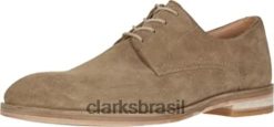 Clarks homens oliver lace masculino oxford clarks camurça areia escura RJZRN2159 camurça areia escura