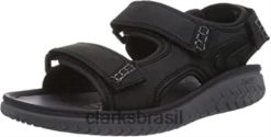 Clarks homens sandália clarks wesley bay masculina preta RJZRN273 preto