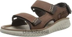 Clarks homens sandália clarks wesley bay masculina RJZRN996 bronzeado