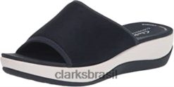 Clarks homens sandália masculina arla nora slide azul marinho têxtil clarks RJZRN166 têxtil da marinha