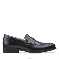Clarks homens sapato clarks whiddon preto RJZRN3619 couro preto