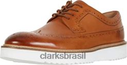 Clarks homens sapatos masculinos de couro marrom ernest limit clarks RJZRN1148 couro bronzeado