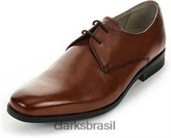 Clarks homens tênis amieson walk derby clarks masculino couro marrom RJZRN431 couro marrom